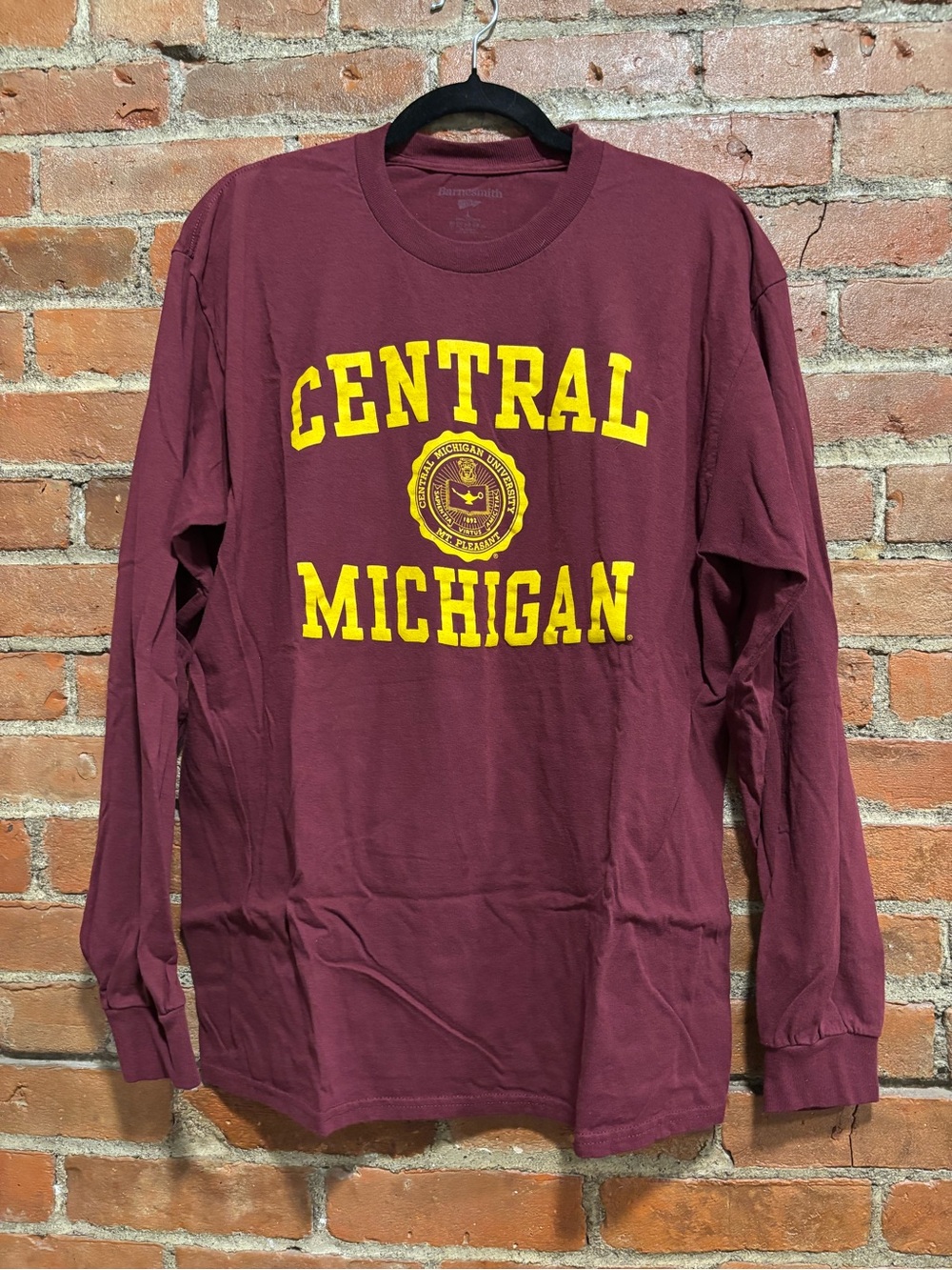 Central Michigan Maroon Long-Sleeve Crewneck T-Shirt